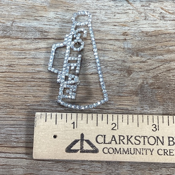 GO TEAM Cheerleading Pin Brooch Genuine Austrian Crystals Rhinestones - Picture 9 of 9